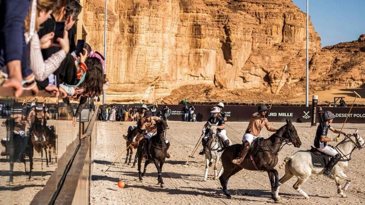 A Chukka Takes Place Against The Spectacular Mountain Backdrop Of AlUla In 2022 (The National News)